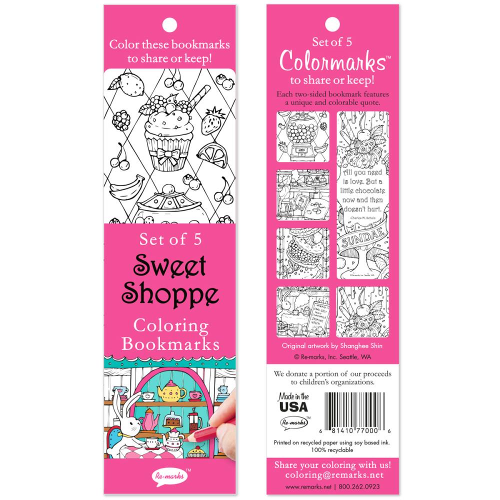 Sweet Shoppe Coloring Bookmarks